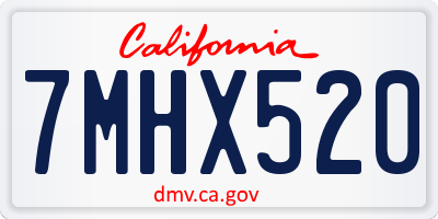 CA license plate 7MHX520