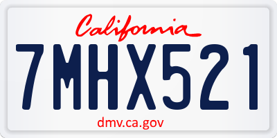 CA license plate 7MHX521