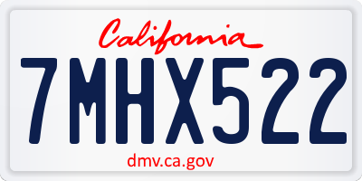 CA license plate 7MHX522