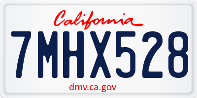 CA license plate 7MHX528
