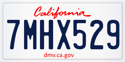 CA license plate 7MHX529