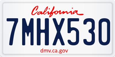 CA license plate 7MHX530