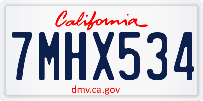 CA license plate 7MHX534