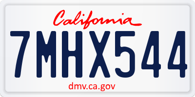 CA license plate 7MHX544