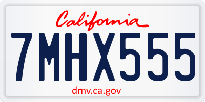 CA license plate 7MHX555