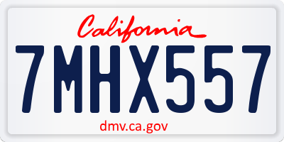 CA license plate 7MHX557