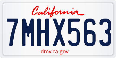 CA license plate 7MHX563