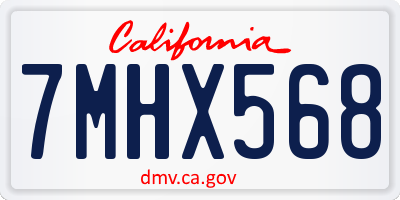 CA license plate 7MHX568