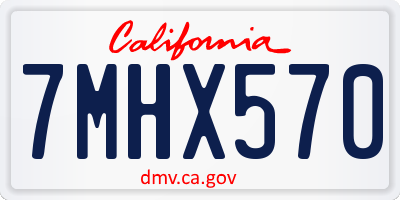 CA license plate 7MHX570