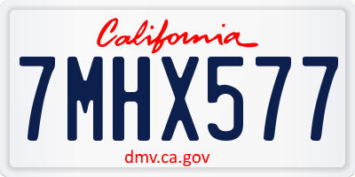 CA license plate 7MHX577
