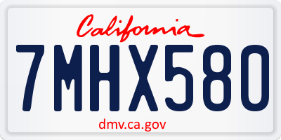 CA license plate 7MHX580