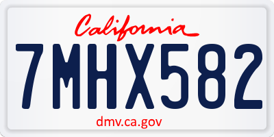 CA license plate 7MHX582