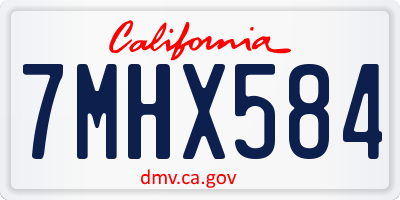 CA license plate 7MHX584