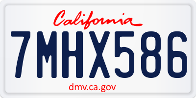 CA license plate 7MHX586