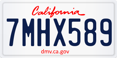 CA license plate 7MHX589