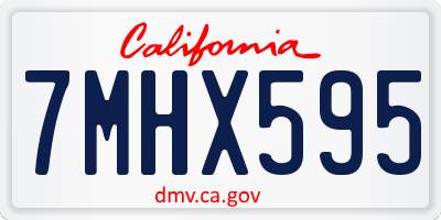 CA license plate 7MHX595