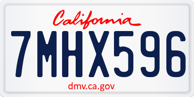 CA license plate 7MHX596