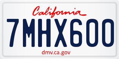 CA license plate 7MHX600