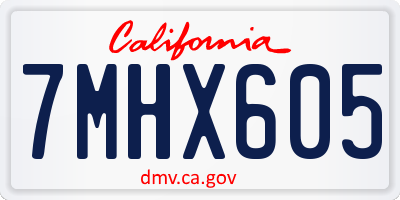 CA license plate 7MHX605