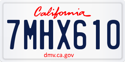 CA license plate 7MHX610