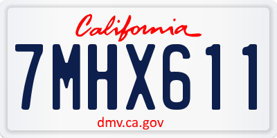 CA license plate 7MHX611