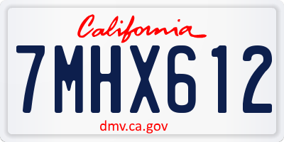 CA license plate 7MHX612