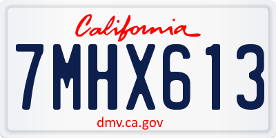 CA license plate 7MHX613