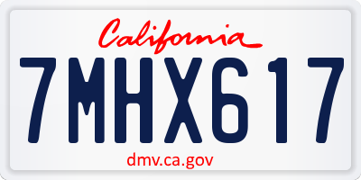 CA license plate 7MHX617