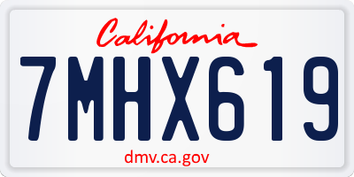 CA license plate 7MHX619