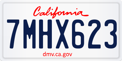 CA license plate 7MHX623
