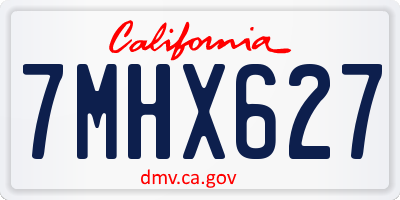 CA license plate 7MHX627