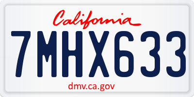 CA license plate 7MHX633