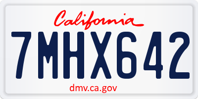 CA license plate 7MHX642