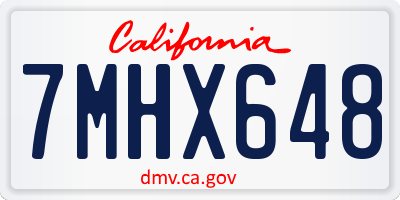 CA license plate 7MHX648