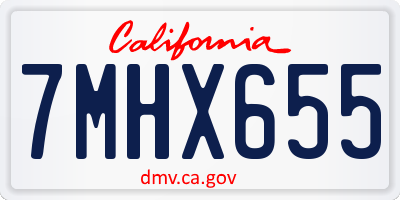 CA license plate 7MHX655