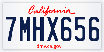 CA license plate 7MHX656