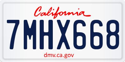CA license plate 7MHX668
