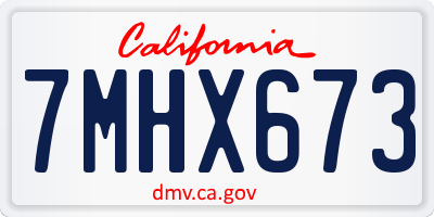 CA license plate 7MHX673