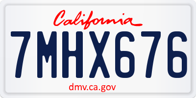 CA license plate 7MHX676