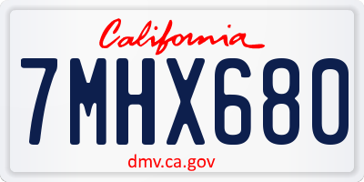 CA license plate 7MHX680