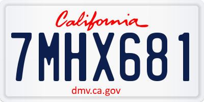 CA license plate 7MHX681