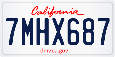CA license plate 7MHX687