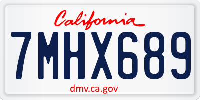 CA license plate 7MHX689