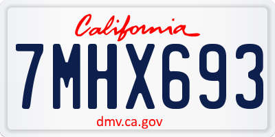 CA license plate 7MHX693