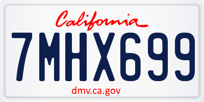 CA license plate 7MHX699