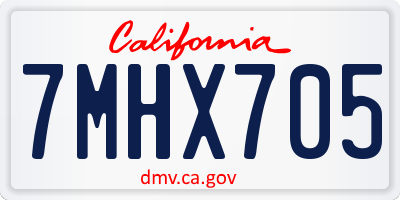 CA license plate 7MHX705