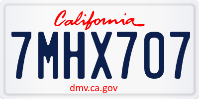 CA license plate 7MHX707