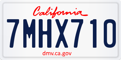CA license plate 7MHX710