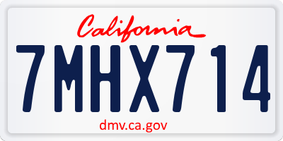 CA license plate 7MHX714