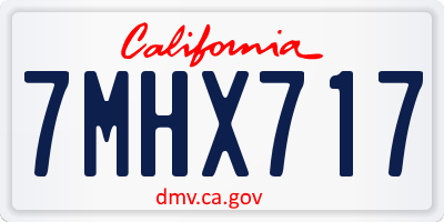 CA license plate 7MHX717